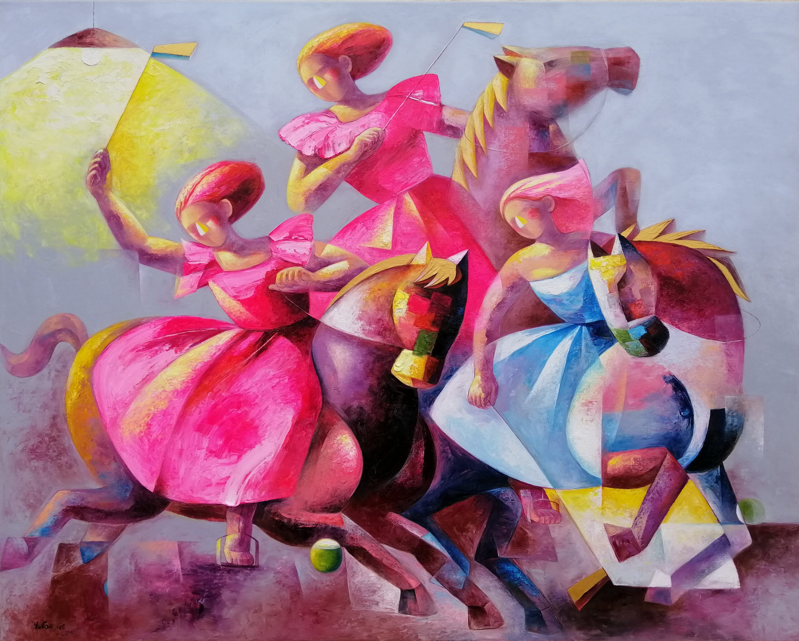 Yutao Ge ladies polo painting series